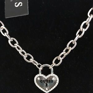 Guess heart lock Silver necklace
